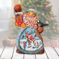 Coming Along Tiny Tale Santa Christmas Figurine by G. DeBrekht - Christmas Santa Snowman Decor - 561637