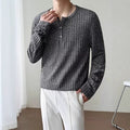 Mens Long-Sleeve T-Shirt Loose-Fit Striped All-Match Top
