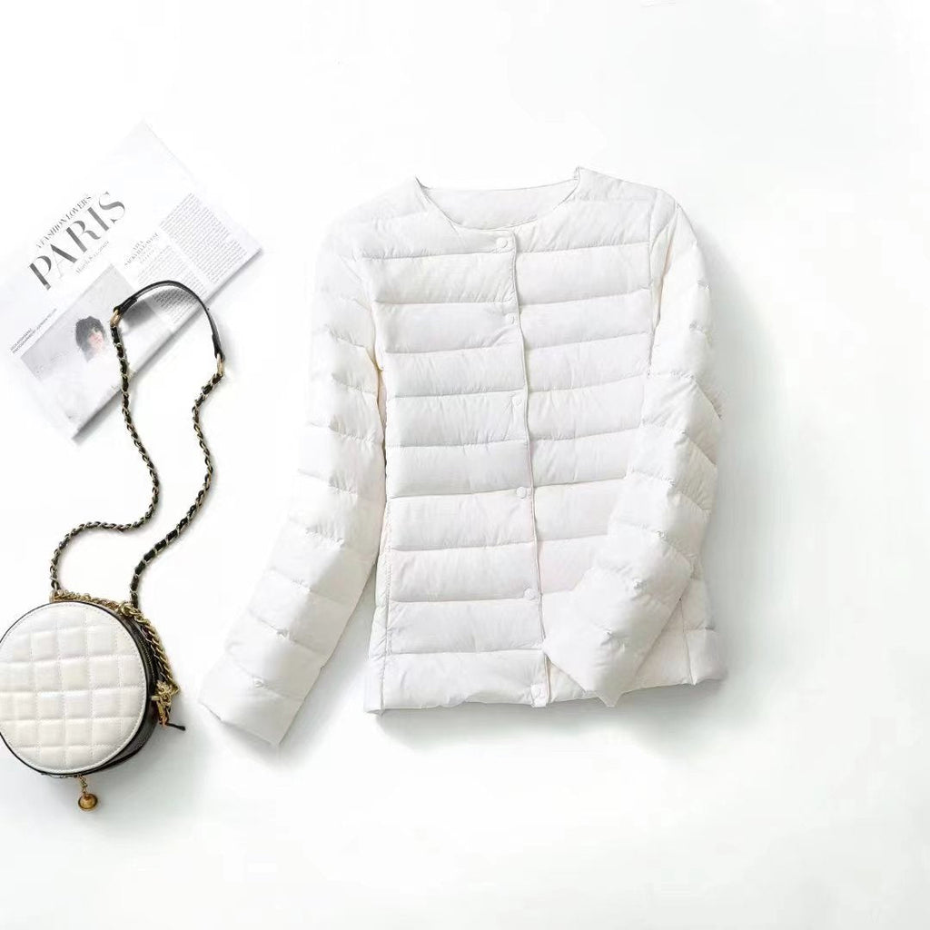 Womens Lightweight White Duck Down Jacket