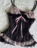 Casual Lace Bow Slimming Versatile Camisole Top