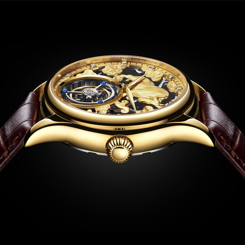 Double-sided Gemstone Glass Mechanical Watch