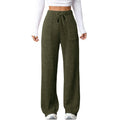 Women's Solid-Color Ribbed Pocket Casual Pants