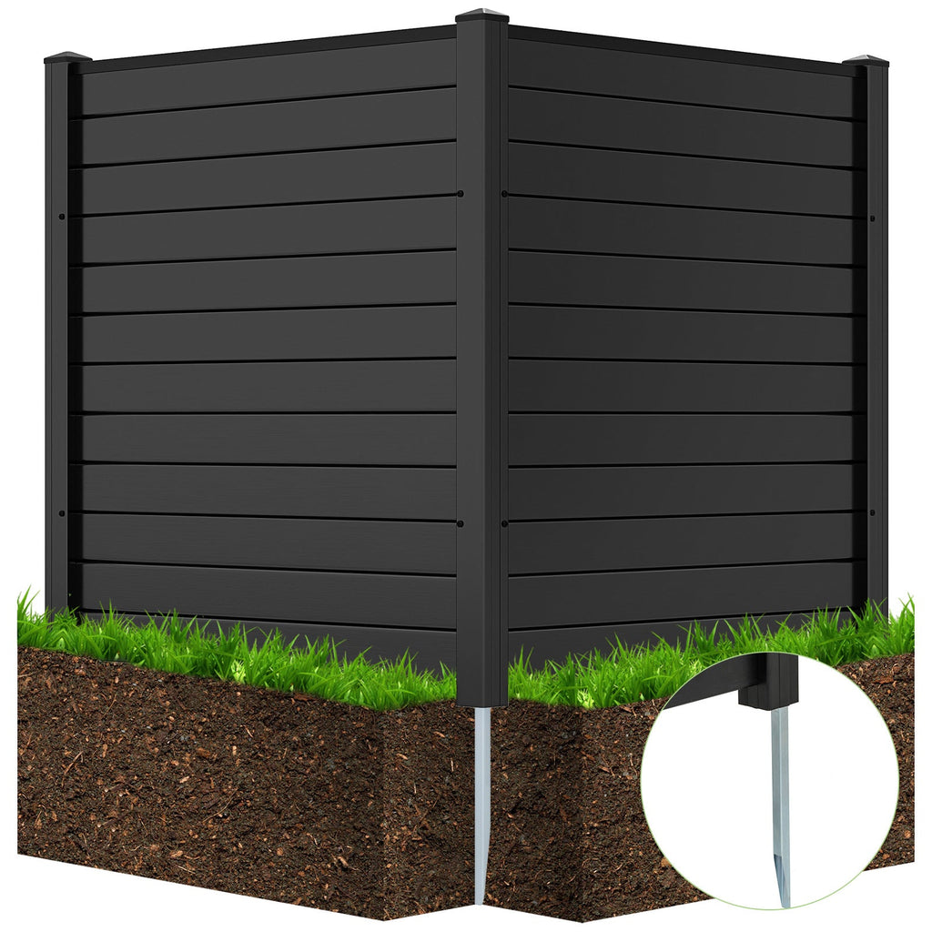 Freestanding 48 x 48 Inch Air Conditioner Fence with Metal Ground Stakes