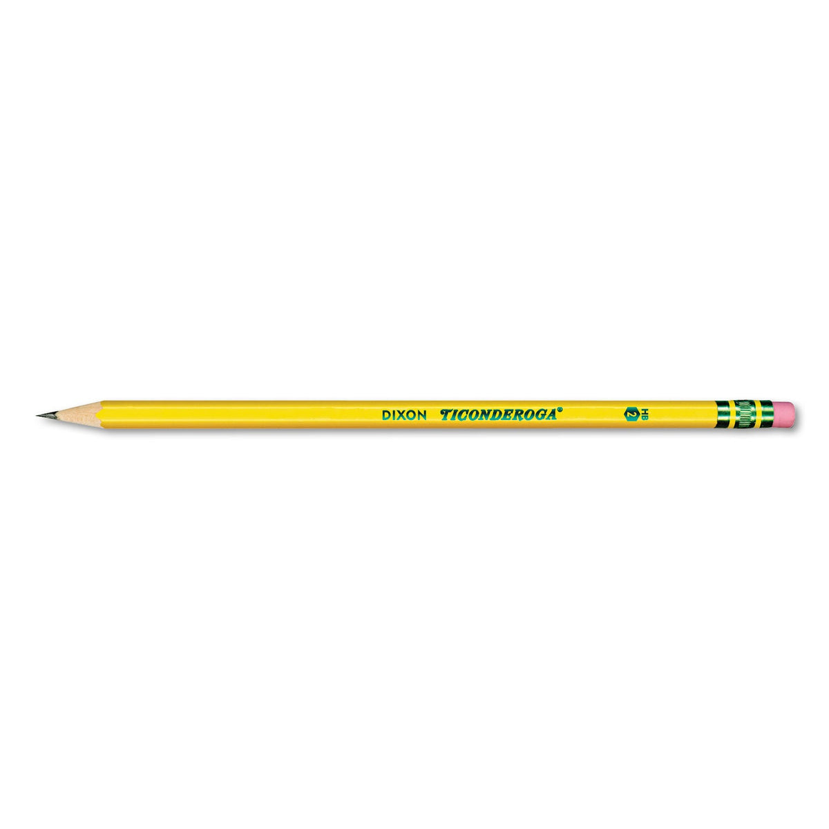Ticonderoga Pre-Sharpened Pencil, HB (#2), Black Lead, Yellow Barrel, Dozen