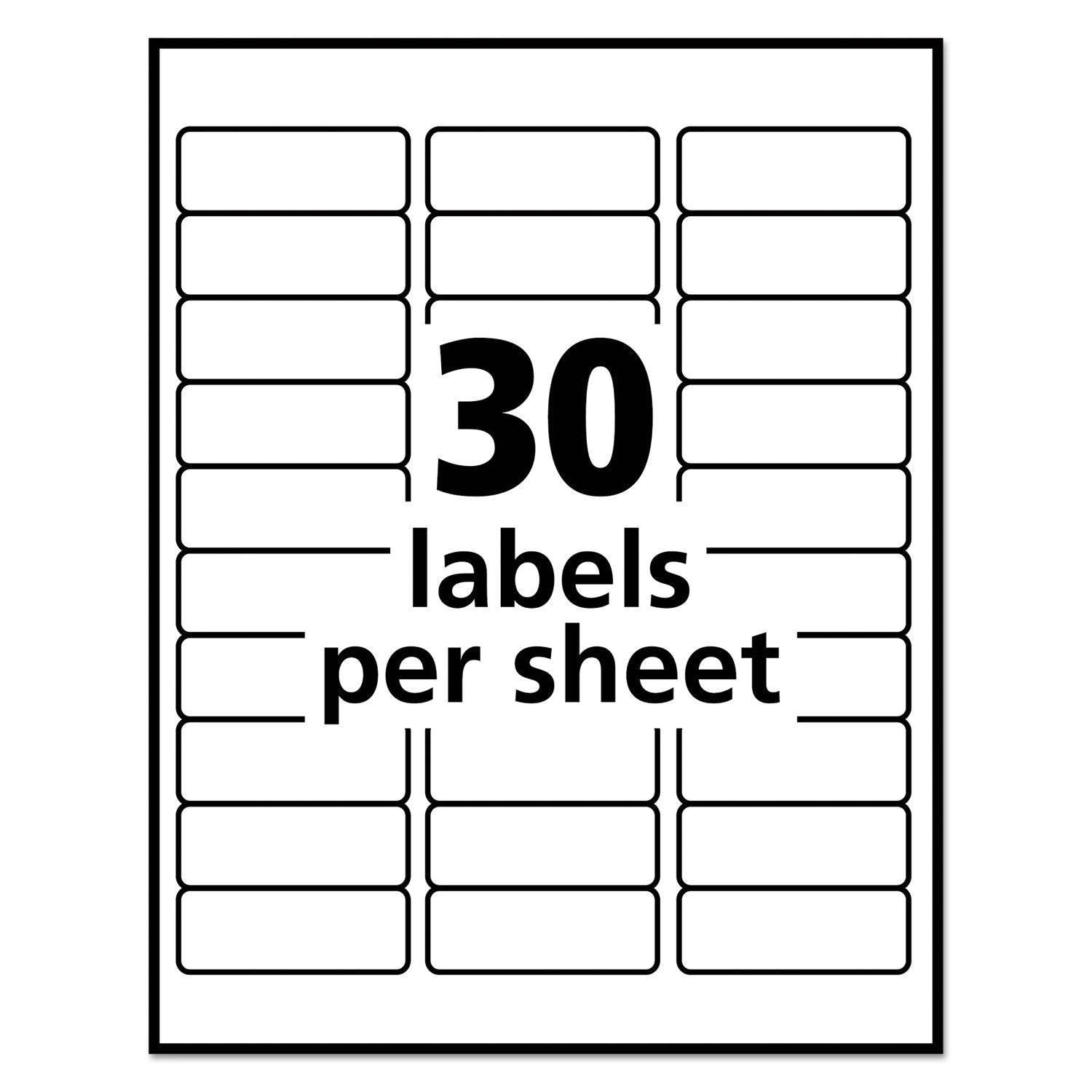 Avery Removable Multi-Use Labels, Inkjet/Laser Printers, 1 x 2.63, White, 30/Sheet, 25 Sheets/Pack