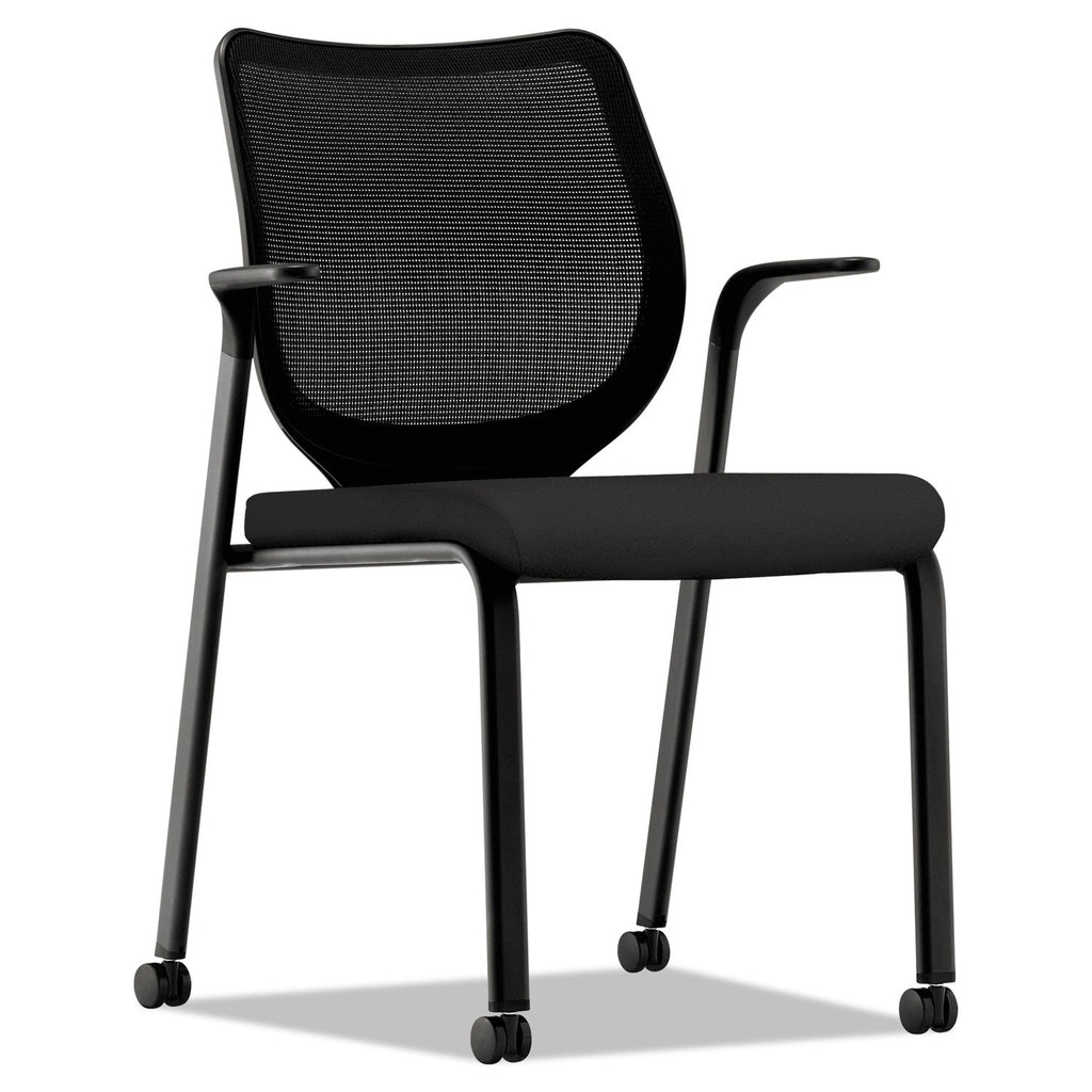 HON Nucleus Series Multipurpose Stacking Chair, ilira-Stretch M4 Back, Supports Up to 300 lb, Black