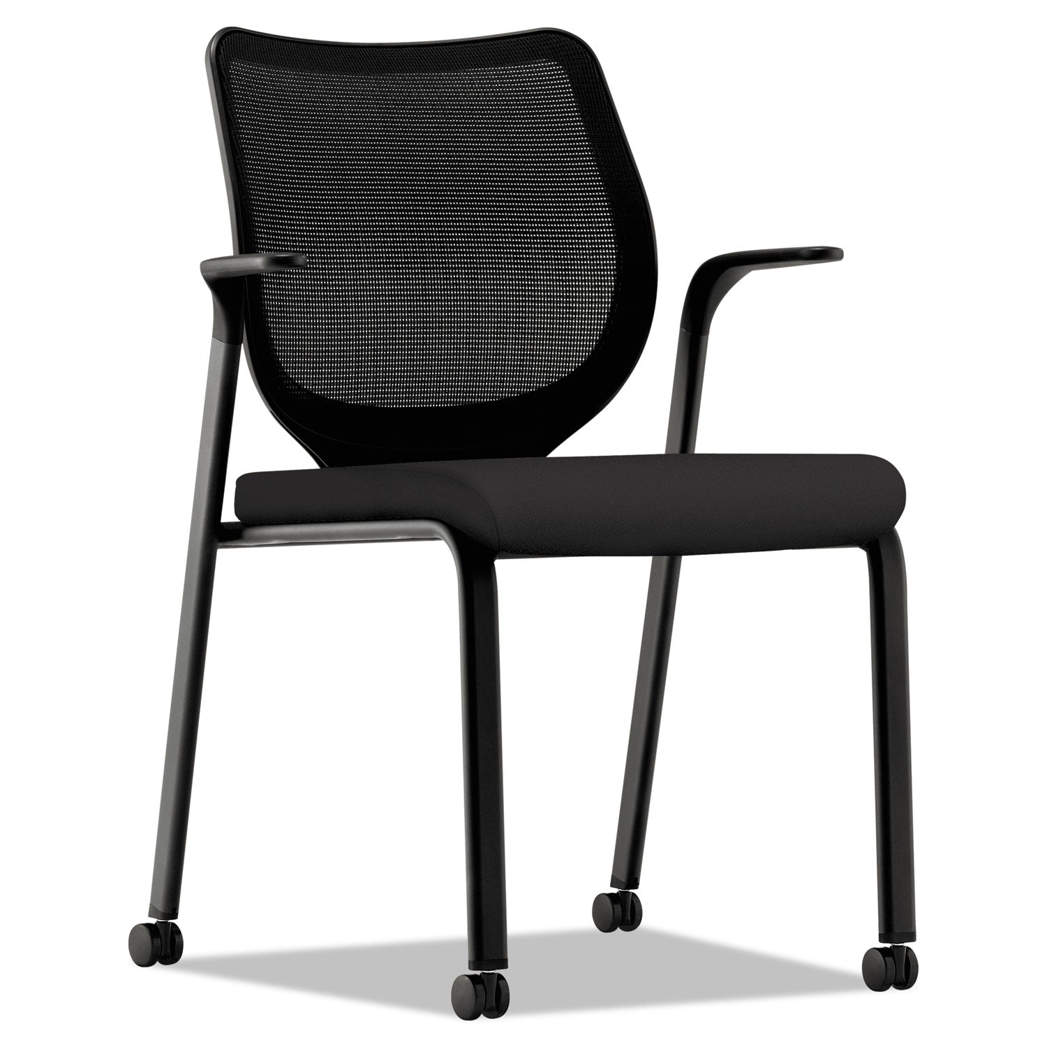 HON Nucleus Series Multipurpose Stacking Chair, ilira-Stretch M4 Back, Supports Up to 300 lb, Black