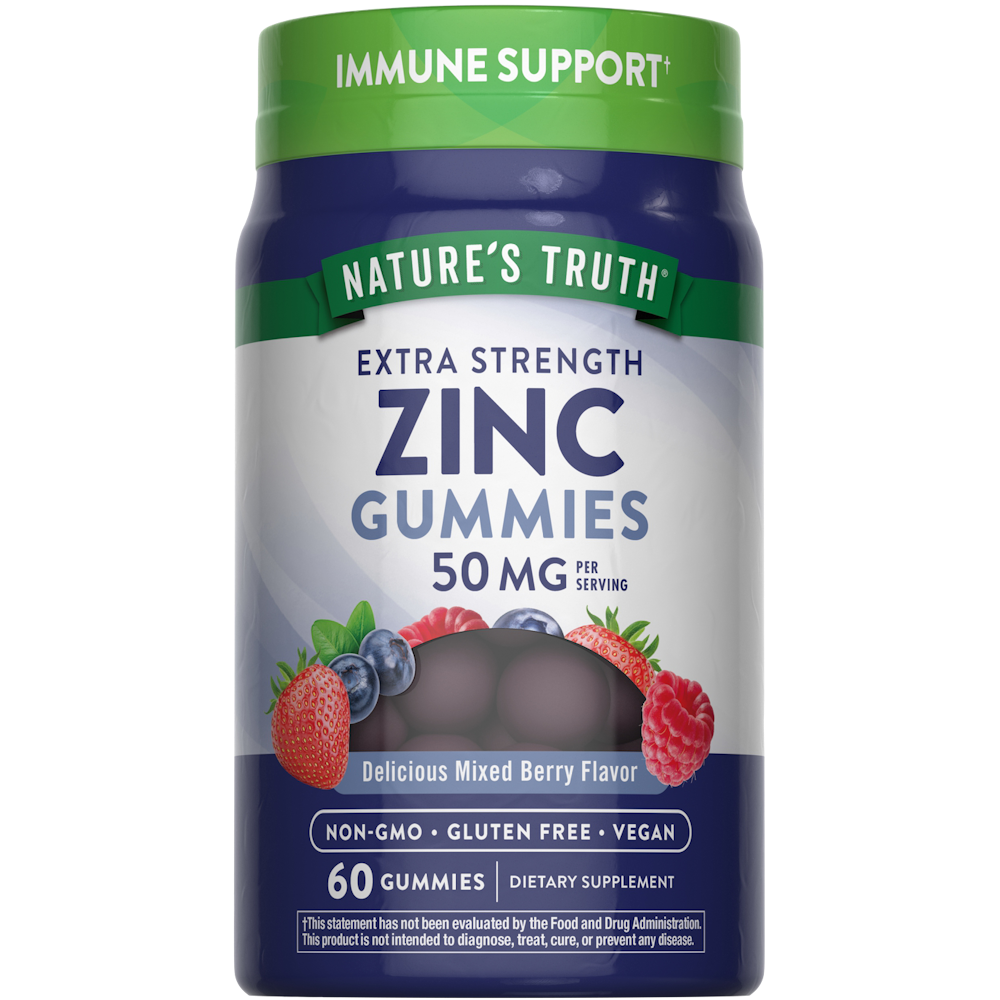 Nature's Truth Zinc, Extra Strength, 50 Mg, Gummies, Natural Mixed Berry Flavor