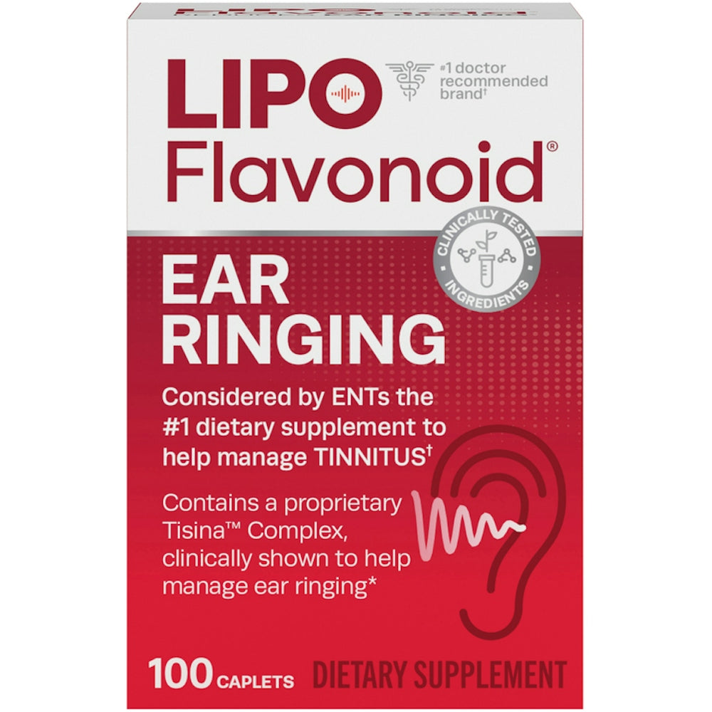 Lipo-Flavonoid Plus Ear Ringing Relief, Tinnitus Support Supplement - 100 Caplets