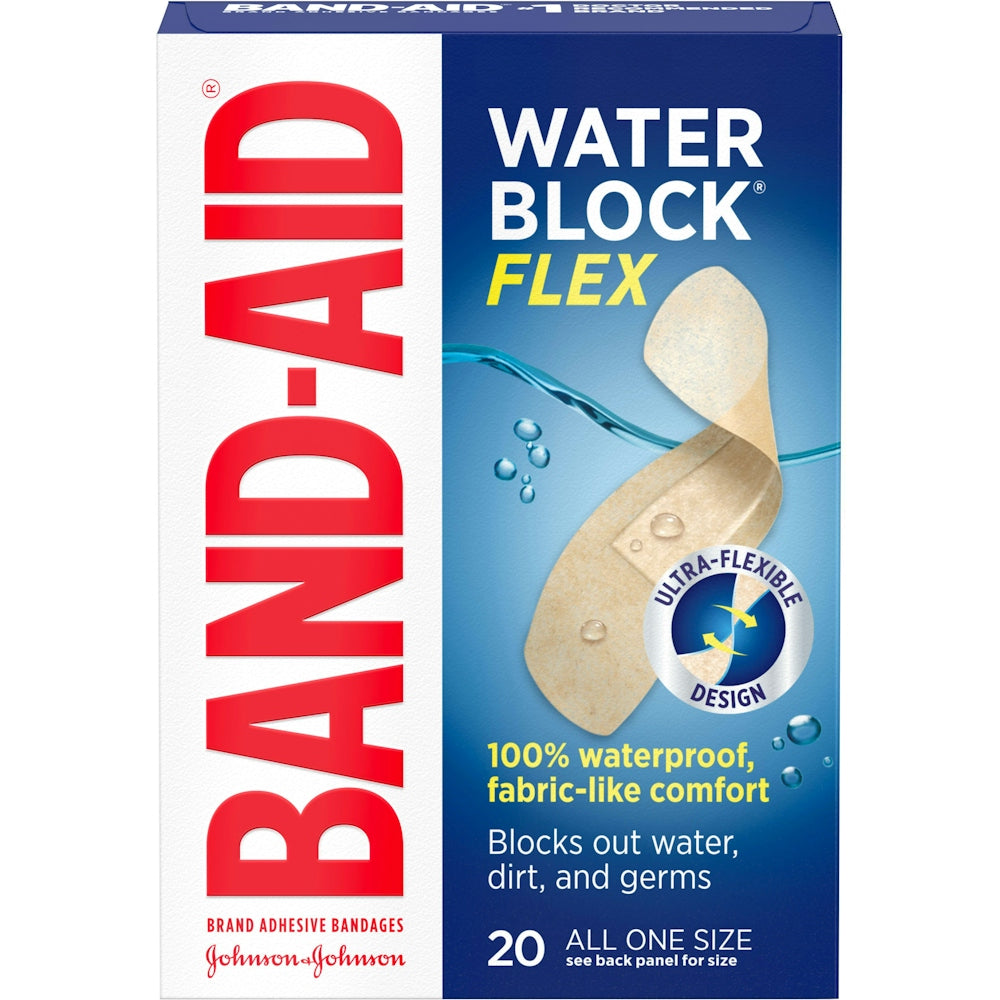 BAND-AID® Water Block® Flex Adhesive Bandage, 7/8" x 2-3/4", 20-Pack