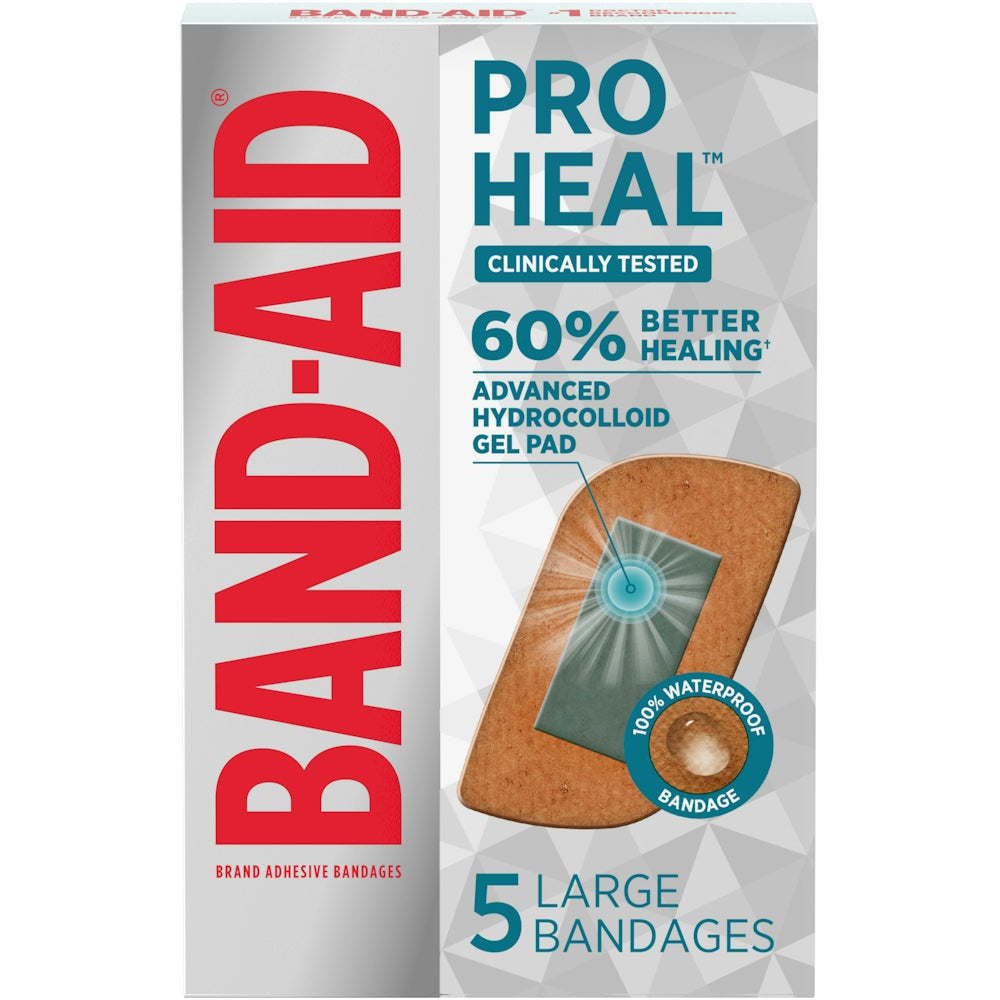 BAND-AID® Pro Heal™ Large Bandage, 3.54" x 1.81", 5-Pack