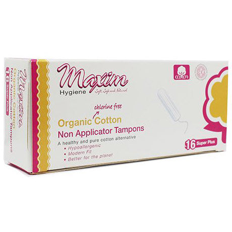 Maxim Hygiene Products Tampons Organic Cotton Non Applicator Super Plus