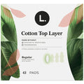 L. Organic Cotton Top Layer Pads, Regular Absorbency with Wings, 42 Count
