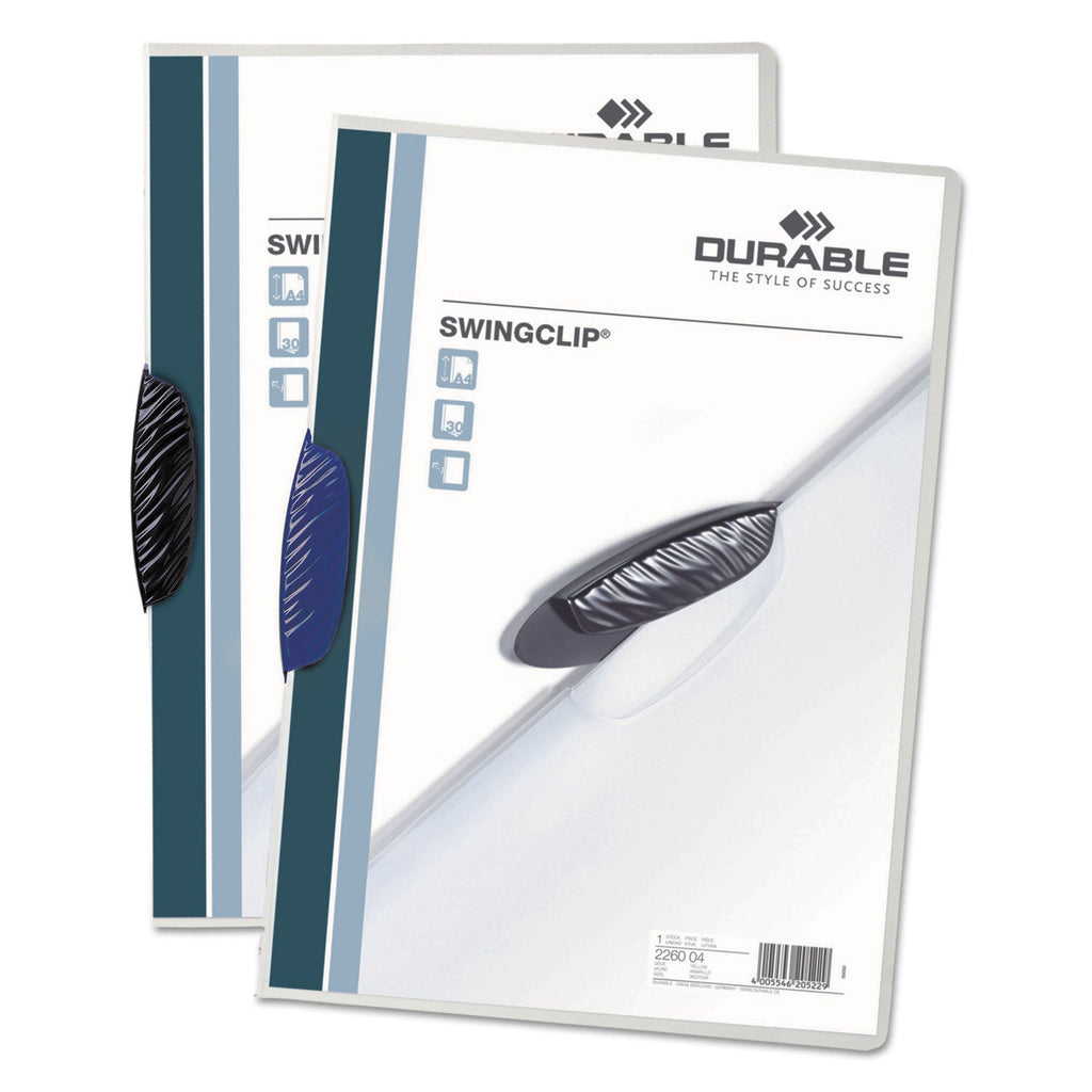 Durable Swingclip Clear Report Cover, Swing Clip, 8.5 x 11, Black Clip, 25/Box