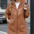 Women's Fashion Hooded Zipper Plush Coat