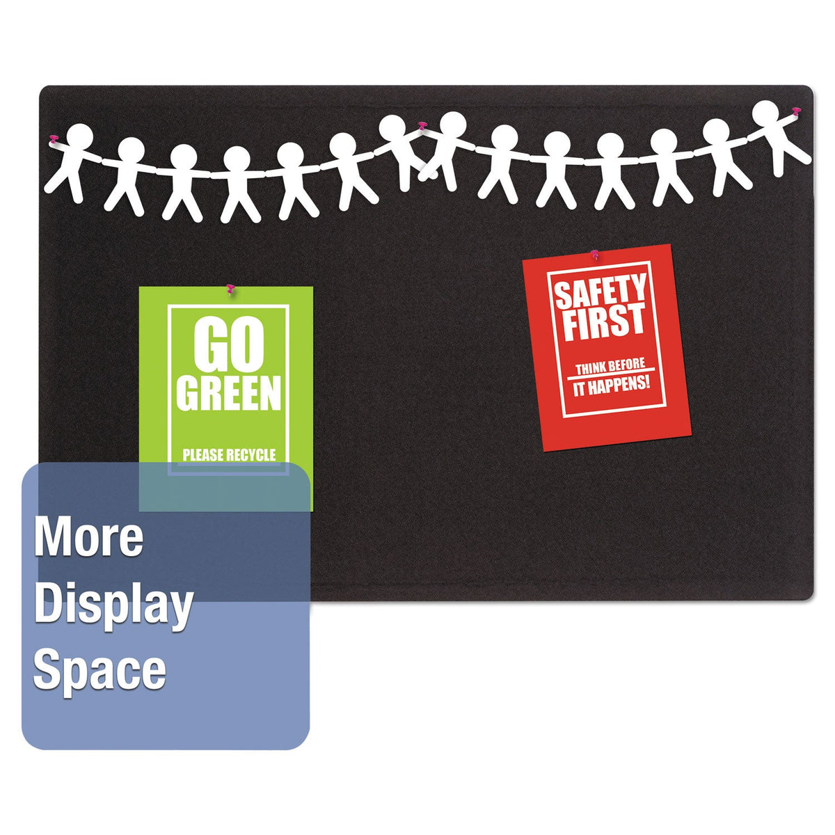 Quartet Oval Office Fabric Bulletin Board, 36 x 24, Black
