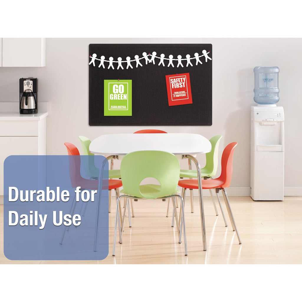 Quartet Oval Office Fabric Bulletin Board, 36 x 24, Black
