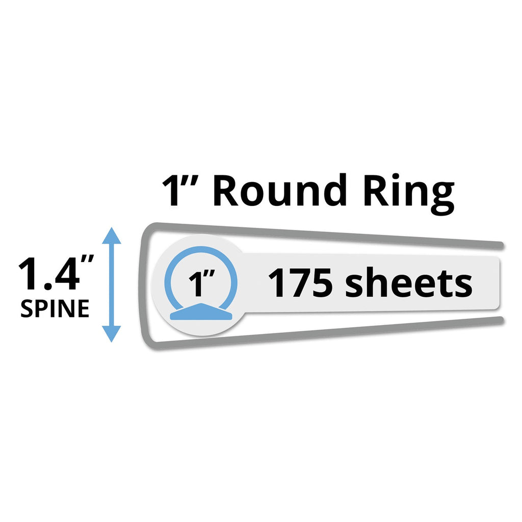 Avery Mini Size Durable Non-View Binder with Round Rings, 3 Rings, 1" Capacity, 8.5 x 5.5, Black