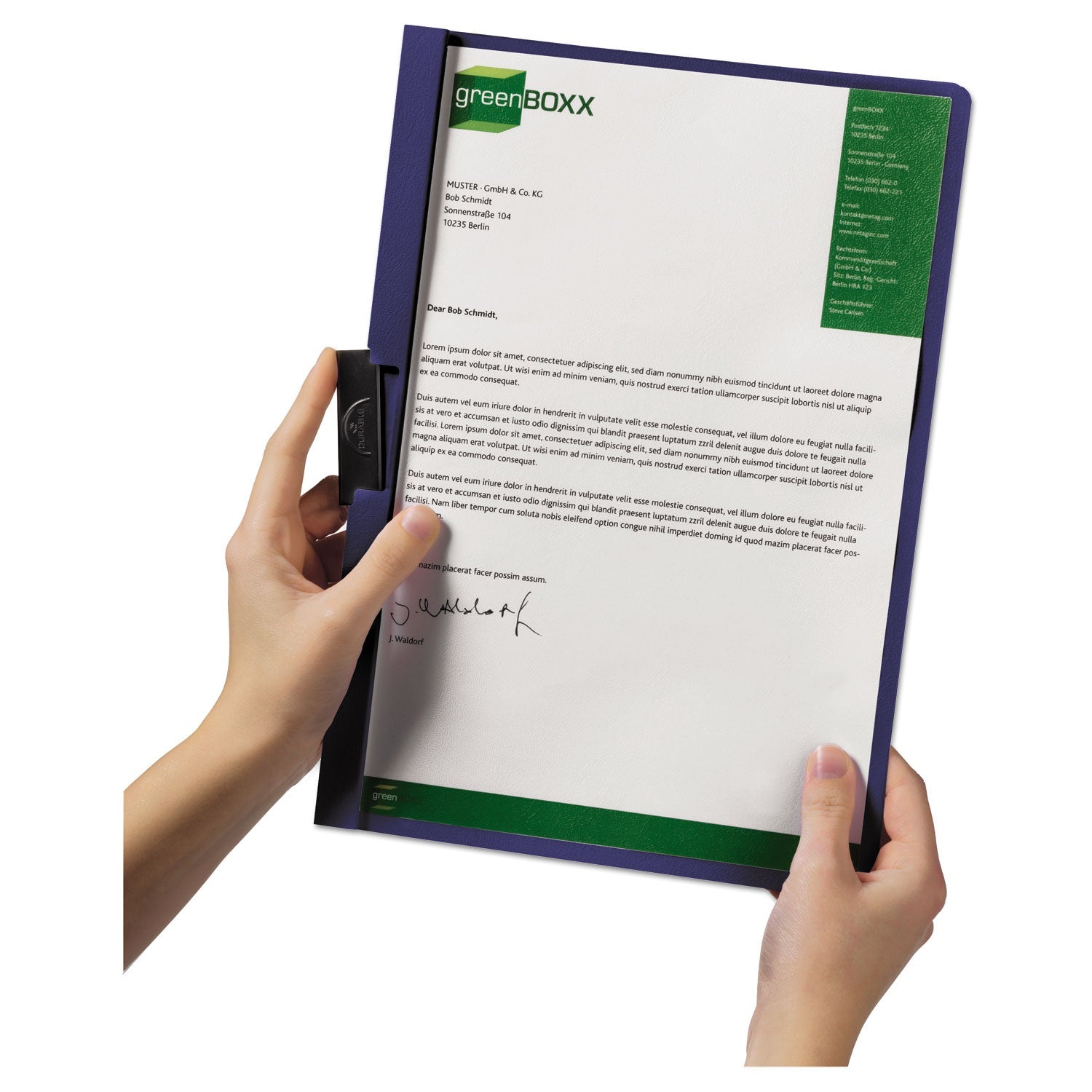 Durable DuraClip Report Cover, Clip Fastener, 8.5 x 11, Clear/Black, 25/Box