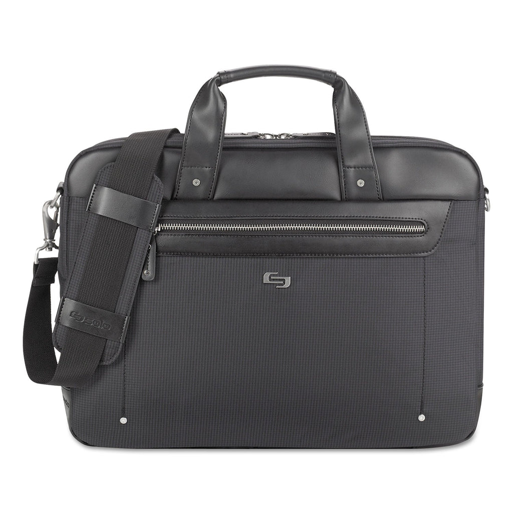 Solo Irving Briefcase, Fits Devices Up to 15.6", Polyester, 16.54 x 2.36 x 13.39, Black