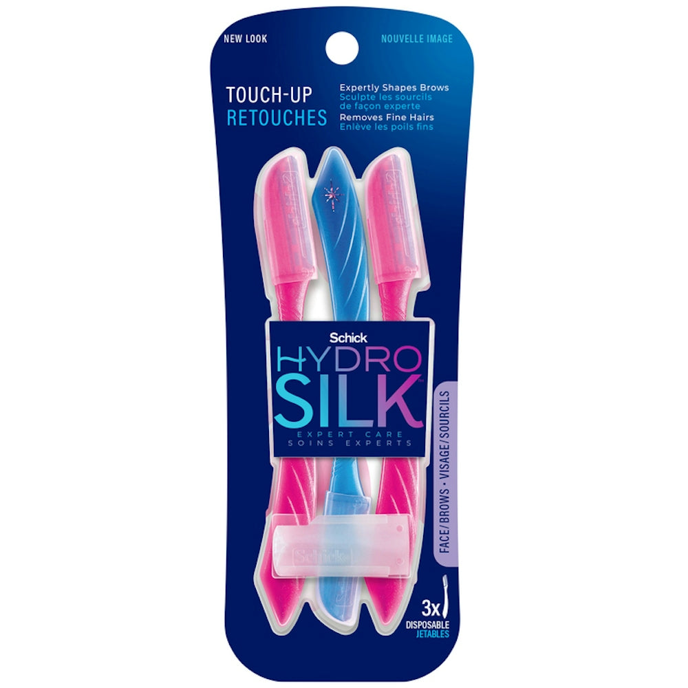 Schick Hydro Silk Touch-Up Dermaplaning Tool With Precision Cover, Face & Eyebrow Razor, 3ct