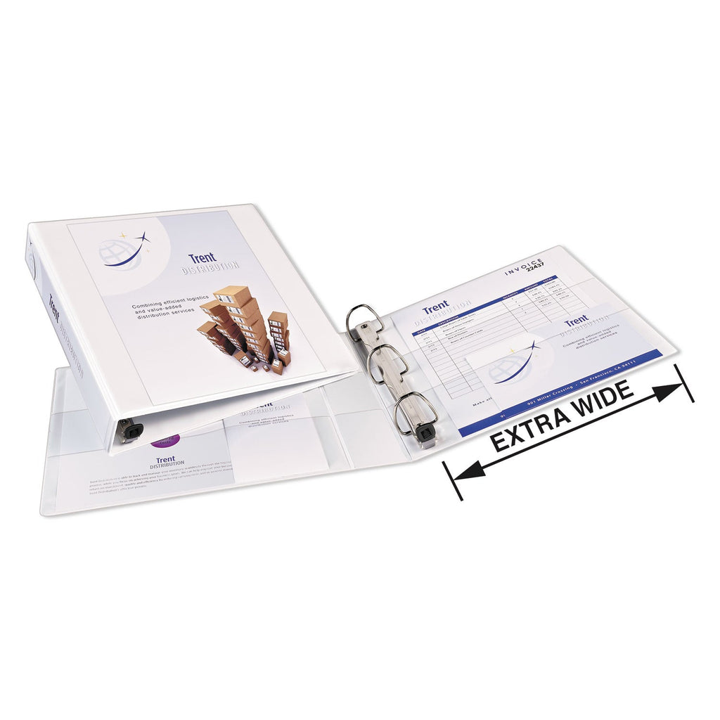 Avery Heavy-Duty View Binder with DuraHinge, One Touch EZD Rings/Extra-Wide Cover, 3 Ring, 1.5" Capacity, 11 x 8.5, White, (1319)