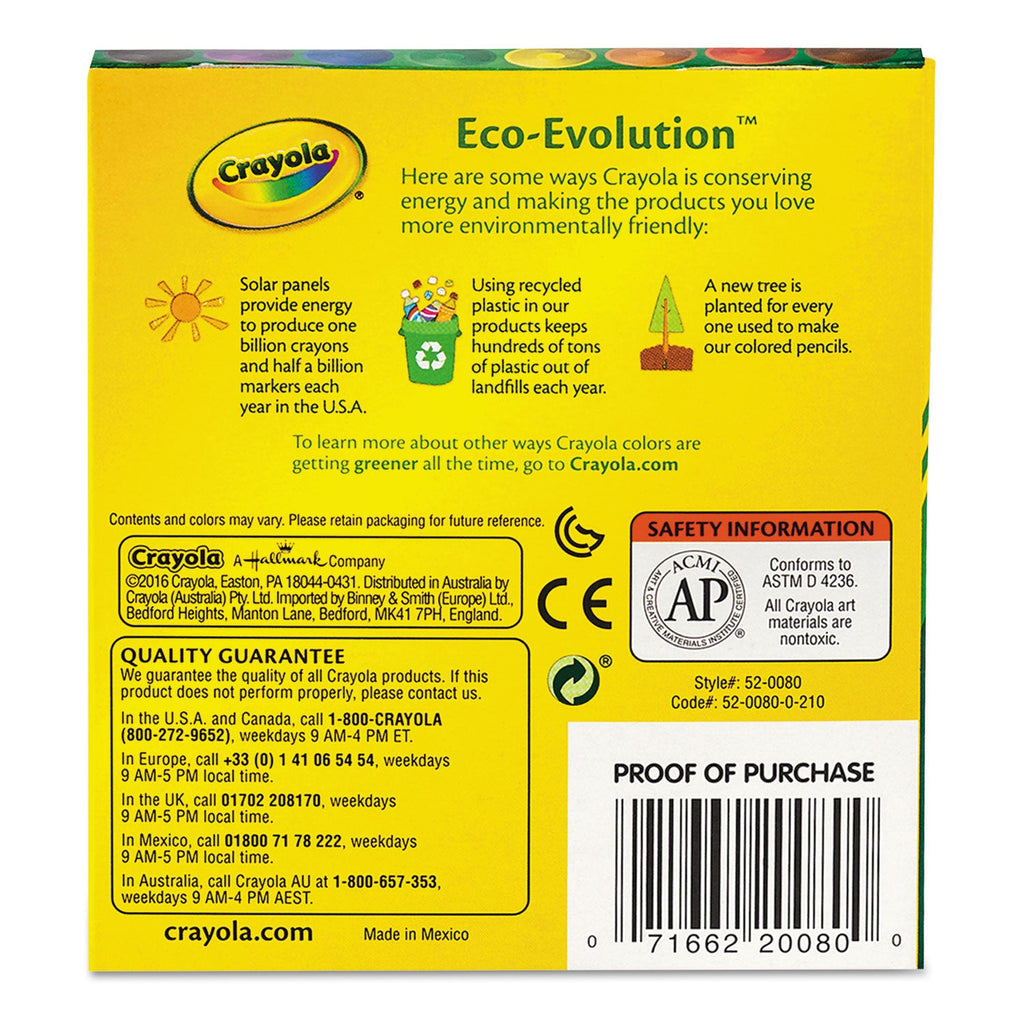 Crayola Large Crayons, Tuck Box, 8 Colors/Box