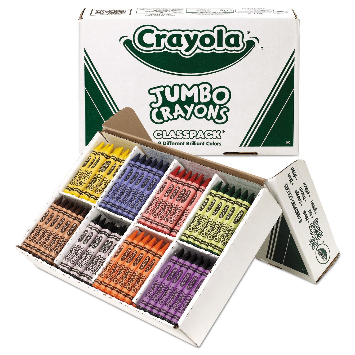 Crayola Jumbo Classpack Crayons, 25 Each of 8 Colors, 200/Set