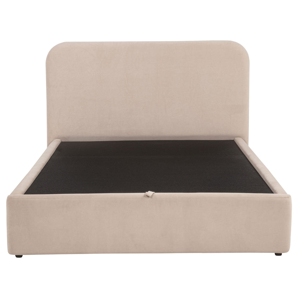 Anders Upholstered Queen Storage Lift Platform Bed Beige