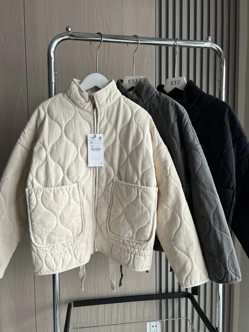 New Arrival Womens Diamond-quilted Cotton Jacket