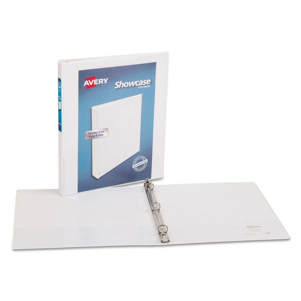 Avery Showcase Economy View Binder with Round Rings, 3 Rings, 0.5" Capacity, 11 x 8.5, White