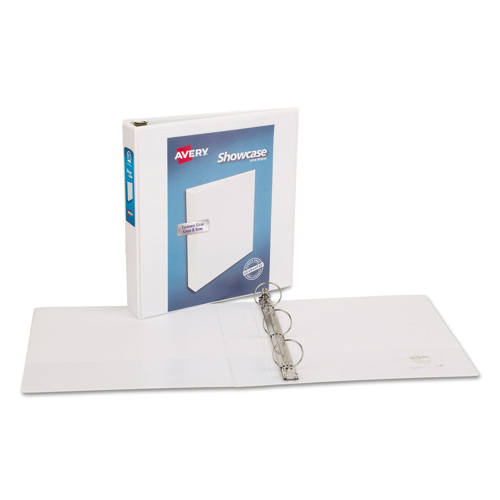 Avery Showcase Economy View Binder with Round Rings, 3 Rings, 1.5" Capacity, 11 x 8.5, White