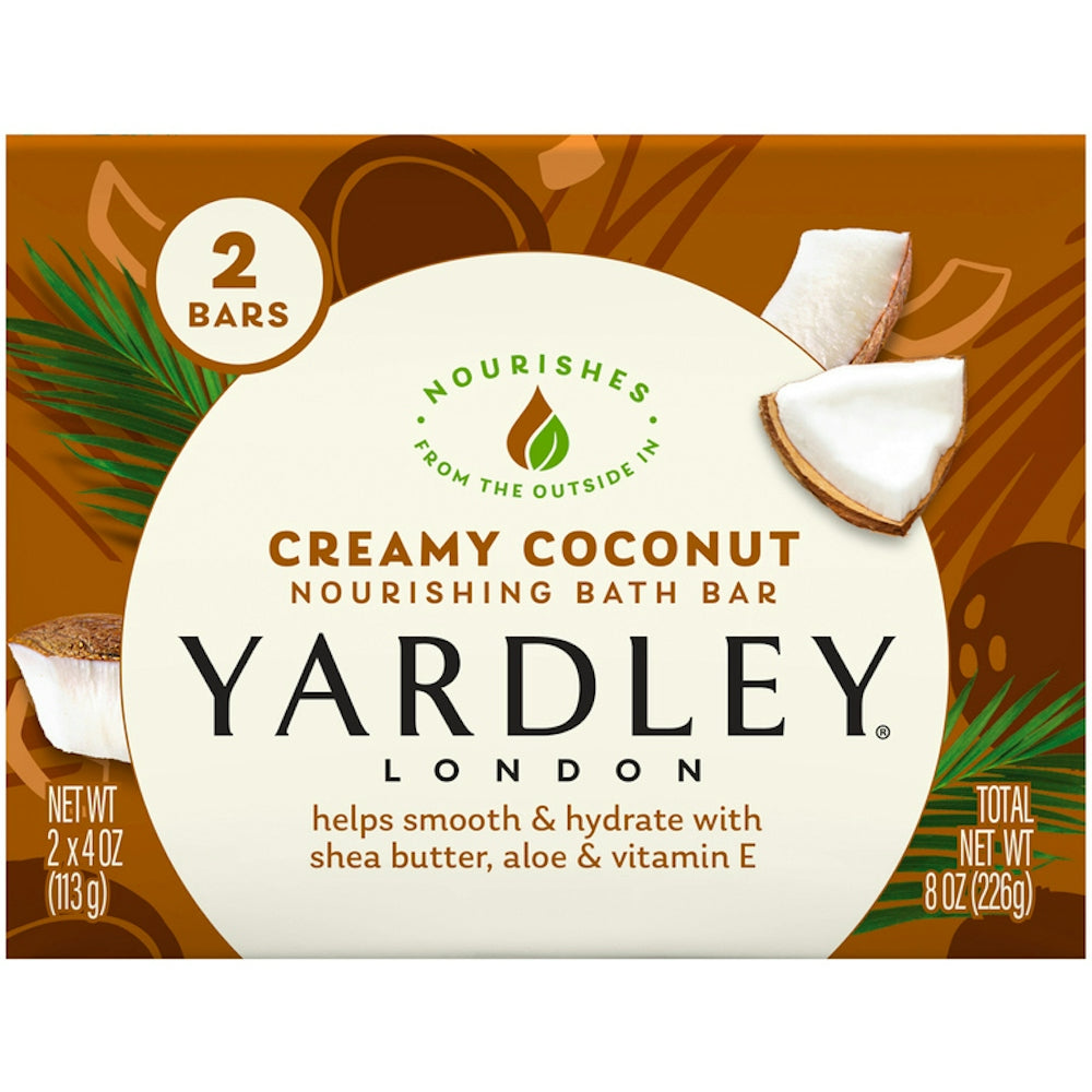 Yardley® Creamy Coconut Nourishing Bath Bar, 4 oz x 2-Pack