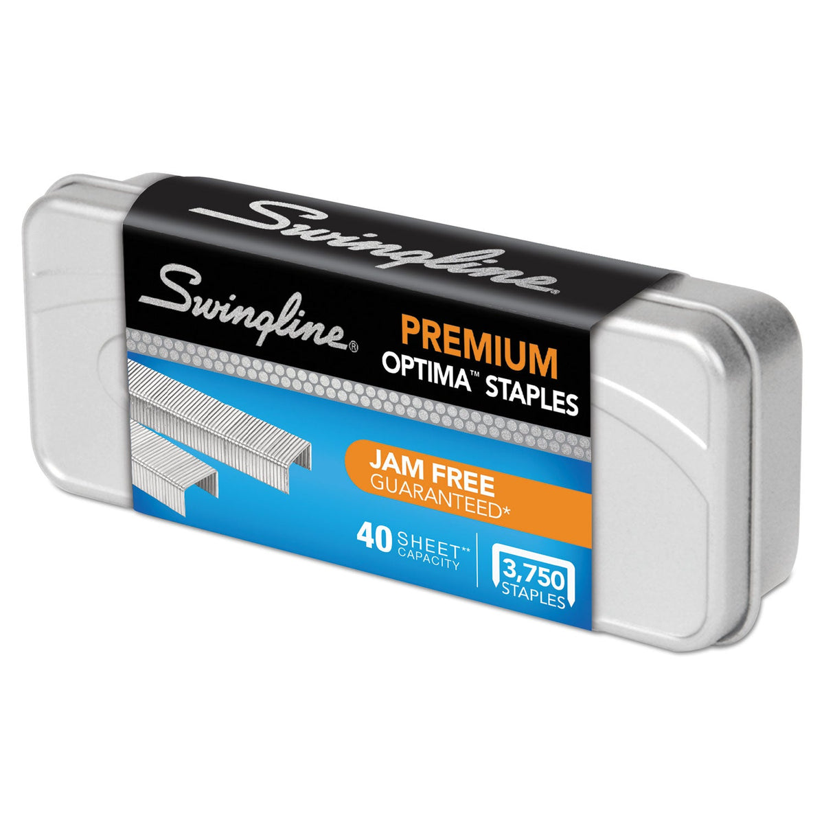 Swingline Optima Staples, 0.25" Leg, 0.5" Crown, Steel, 3,750/Pack