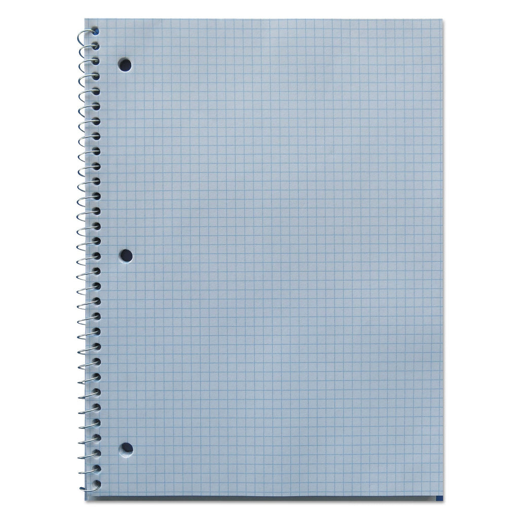 Universal Wirebound Notebook, 1 Subject, Quadrille Rule, Black Cover, 10.5 x 8, 70 Sheets
