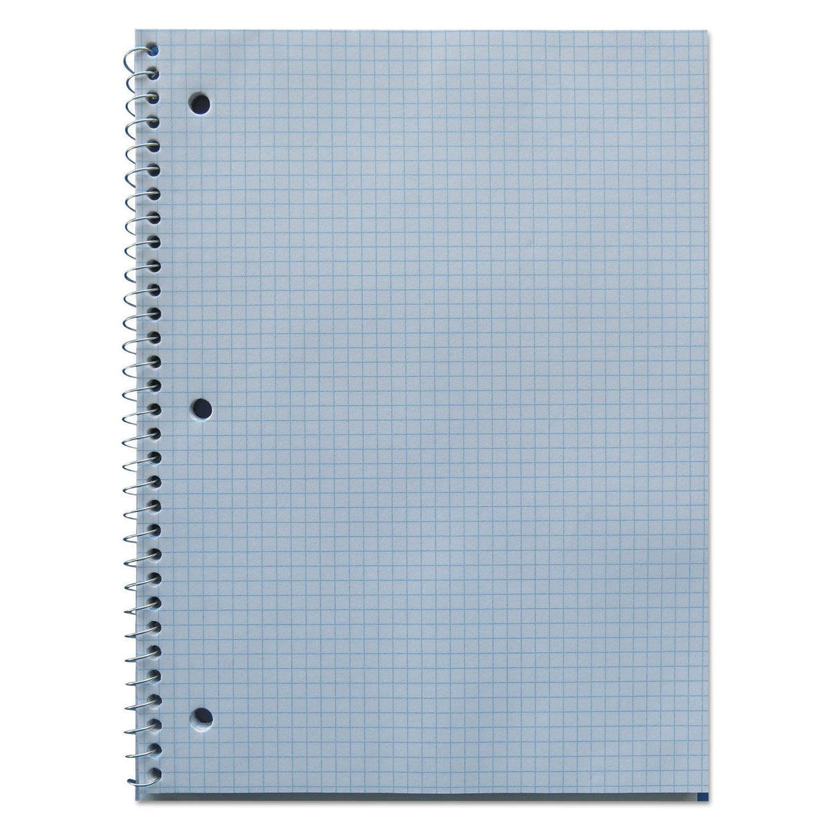 Universal Wirebound Notebook, 1 Subject, Quadrille Rule, Black Cover, 10.5 x 8, 70 Sheets