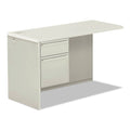 HON 38000 Series Return Pedestal, Box/File, 26.38w x 50.38d x 31.38h, Left, Silver/Light Gray