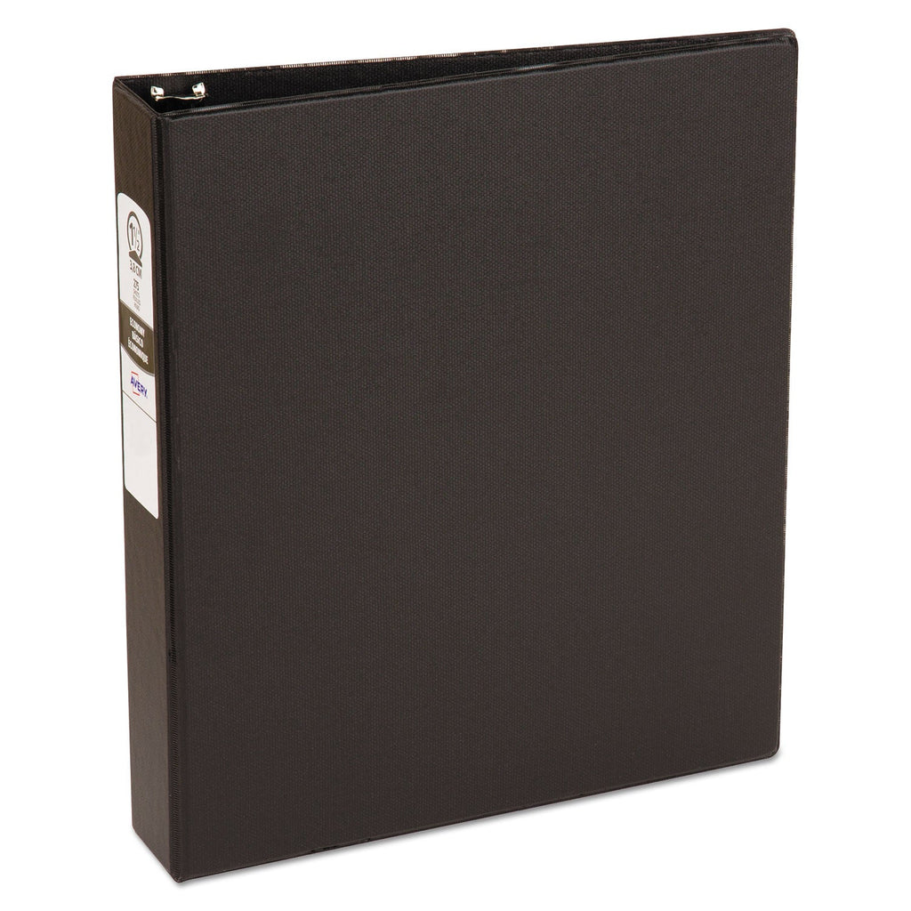 Avery Economy Non-View Binder with Round Rings, 3 Rings, 1.5" Capacity, 11 x 8.5, Black, (3401)