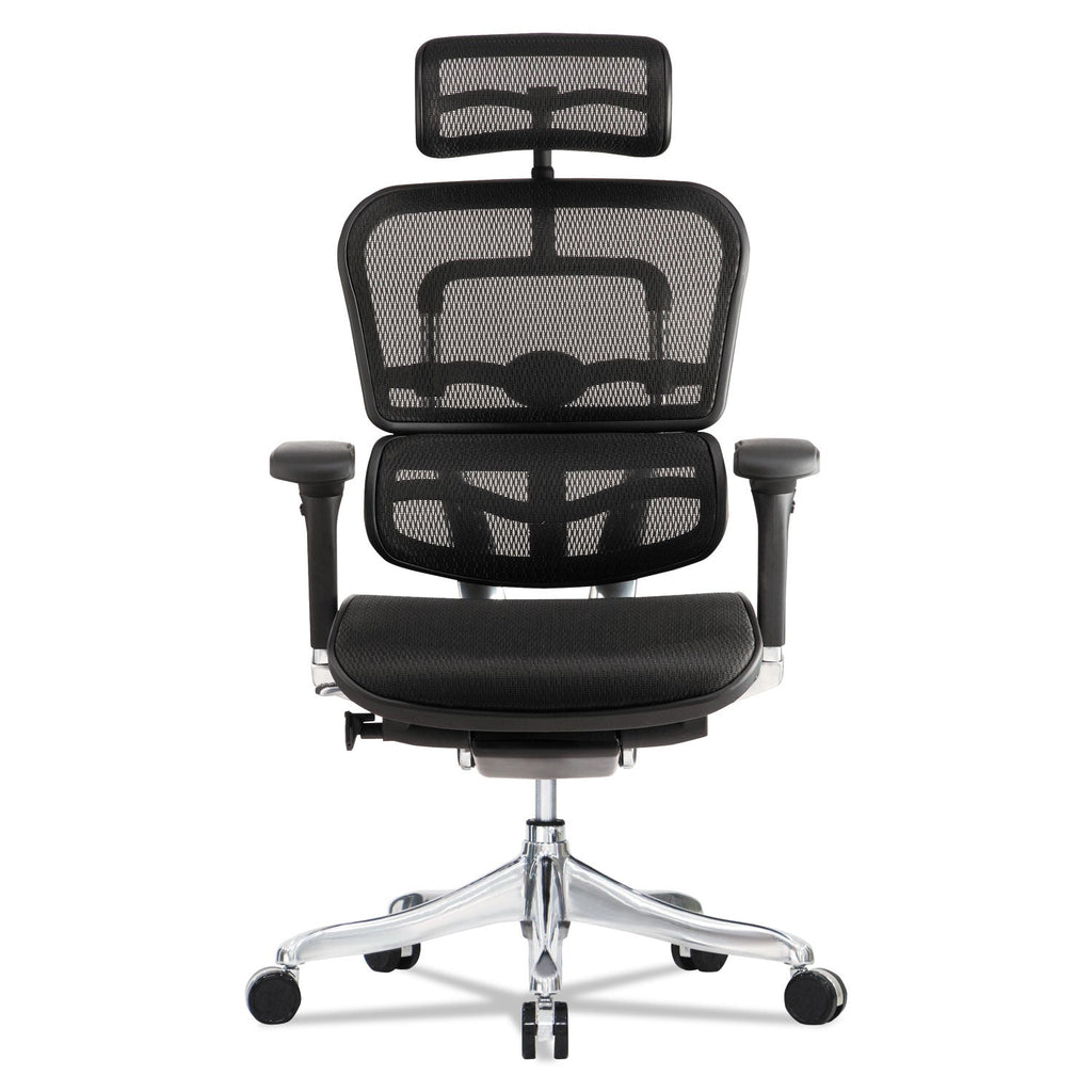 Eurotech Ergohuman Elite High-Back Chair, 18.1" to 21.6" Seat Height, Black