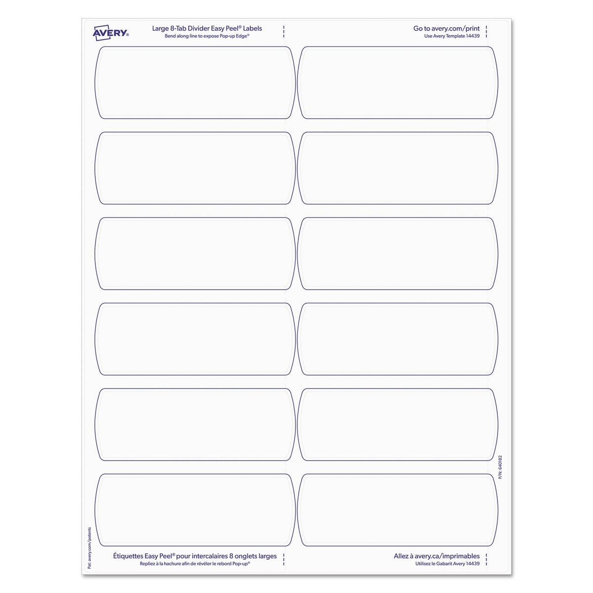 Avery Big Tab Printable Large White Label Tab Dividers, 8-Tab, 11 x 8.5, White, 20 Sets