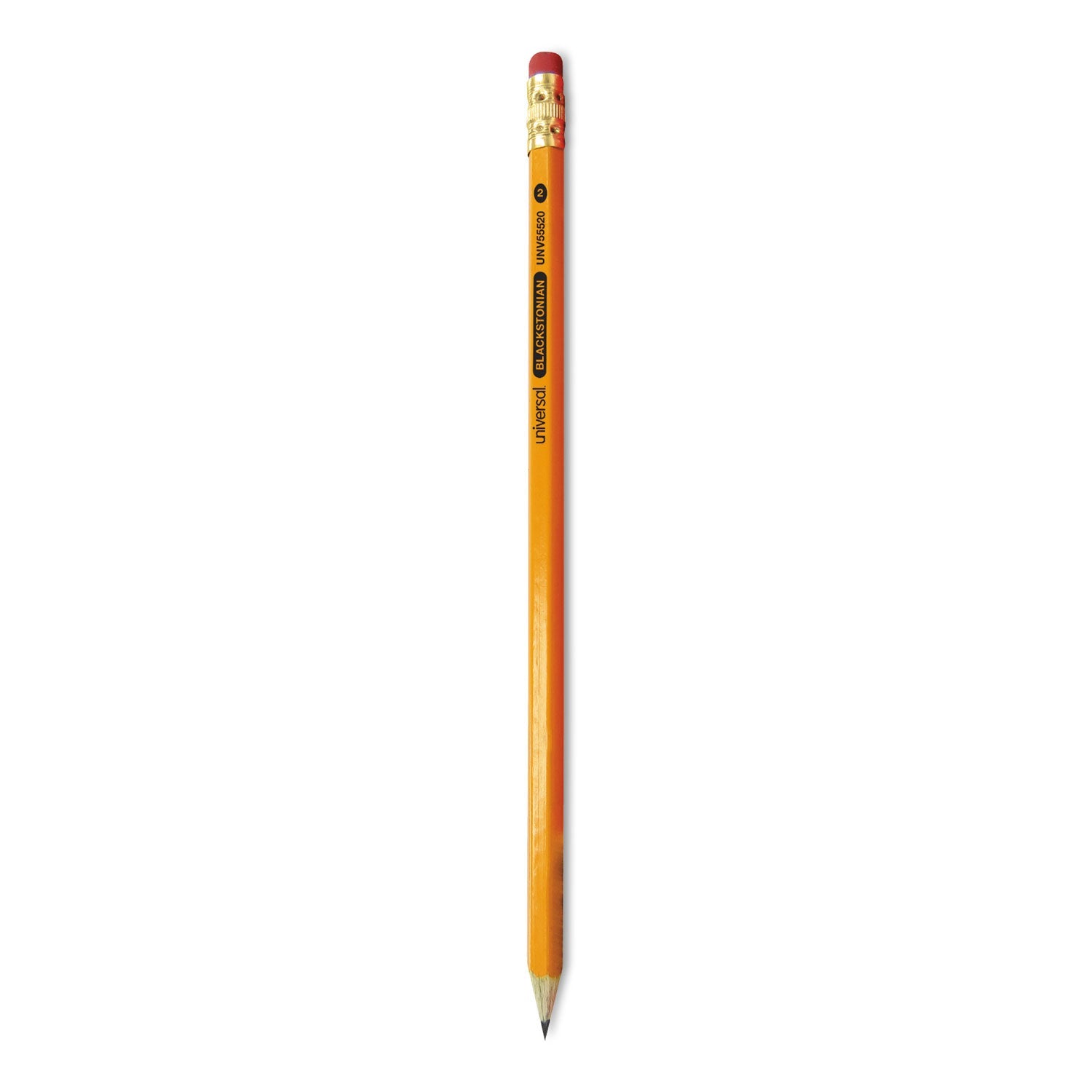 Universal Deluxe Blackstonian Pencil, HB (#2), Black Lead, Yellow Barrel, Dozen