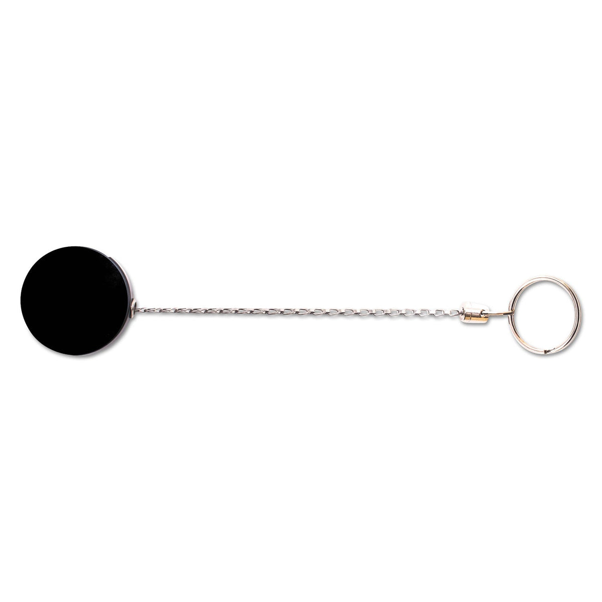 Advantus Heavy-Duty Retractable ID Card Reel, 18.5" Extension, Black/Chrome, 6/Pack