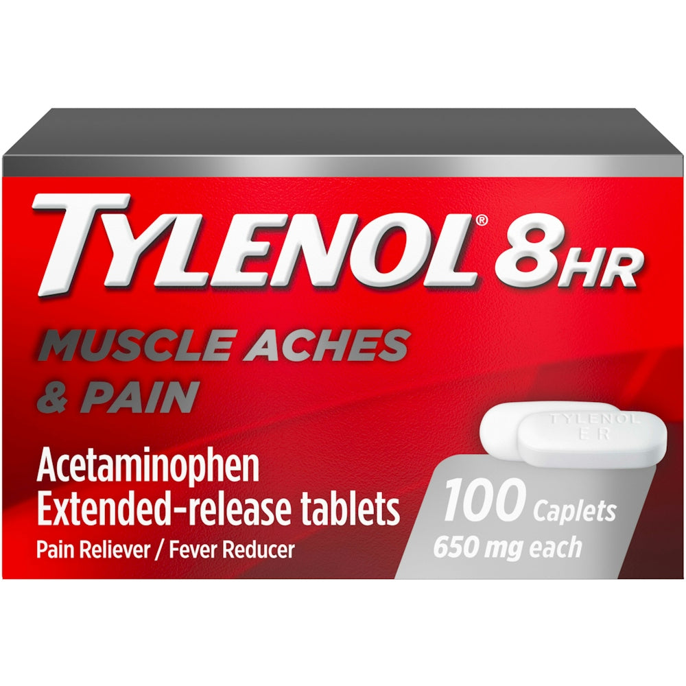 Tylenol® 8-Hour Muscle Aches & Pain 650 mg Extended-Release Tablet CPLT, 100 EA