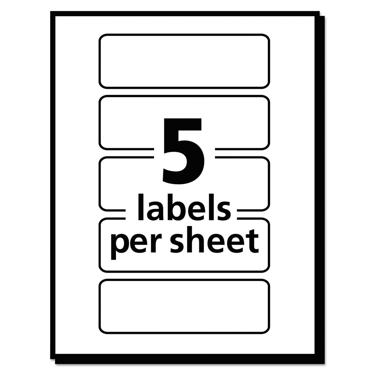 Avery Removable Multi-Use Labels, Inkjet/Laser Printers, 1 x 3, White, 5/Sheet, 50 Sheets/Pack, (5436)