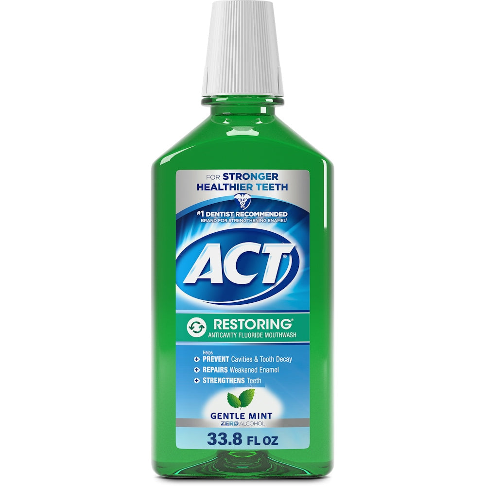 ACT® Restoring® 0.02% Alcohol-Free Mint Burst Mouthwash, 1 L