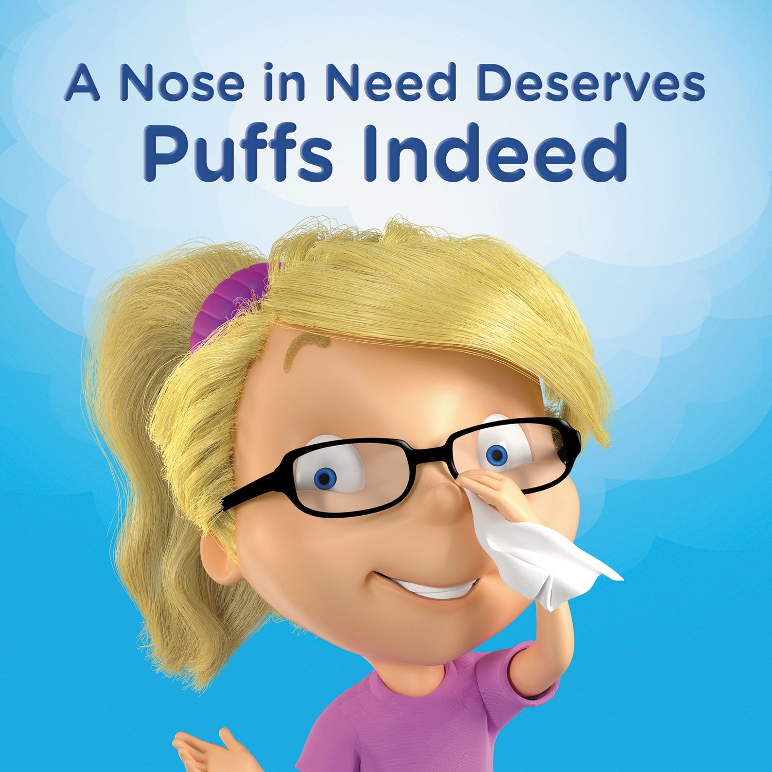 Puffs Facial Tissue, 2-Ply, White, 64 Sheets/Box