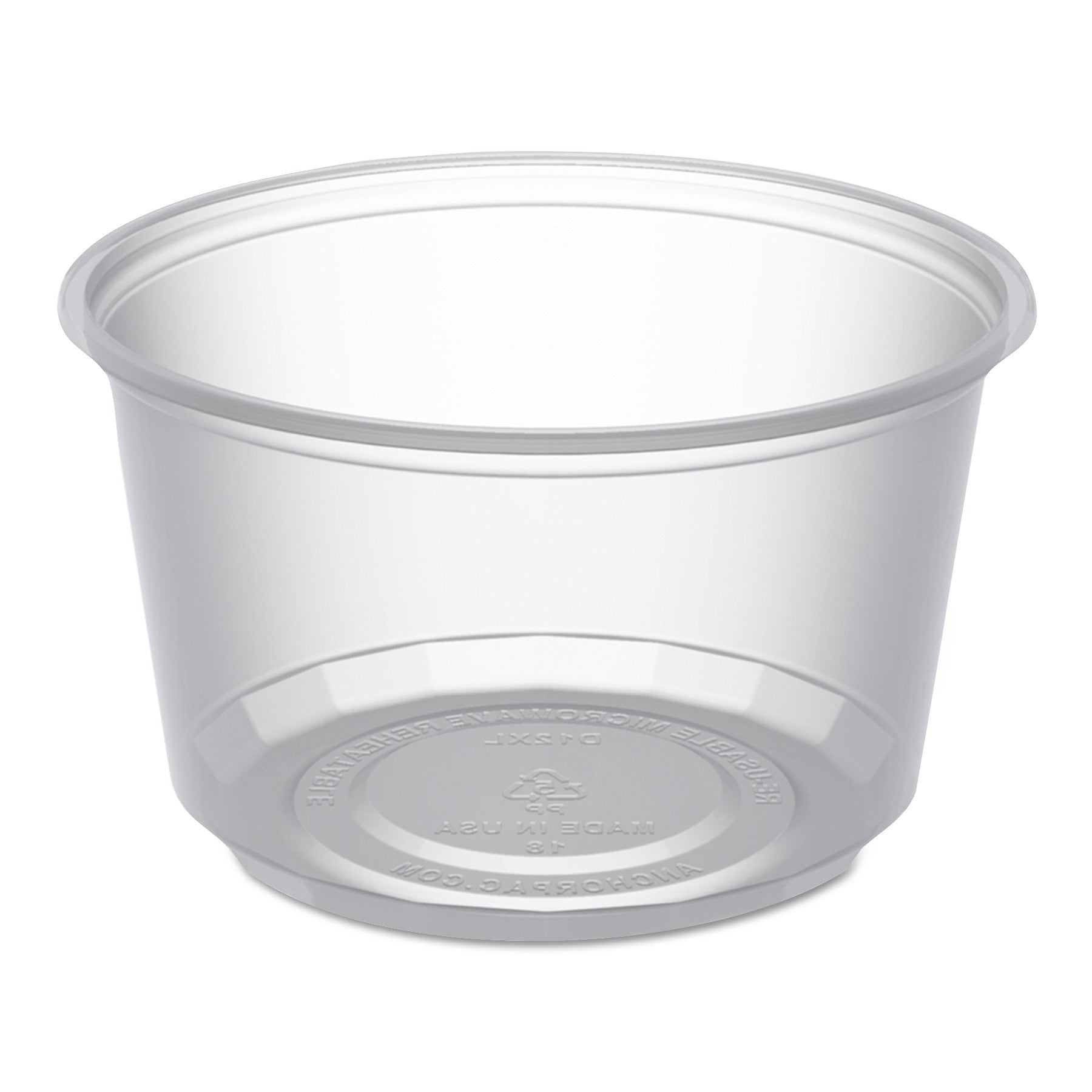 Anchor Packaging MicroLite Deli Tub, 12 oz, 4.56" Diameter x 2.67"h, Clear, Plastic, 500/Carton