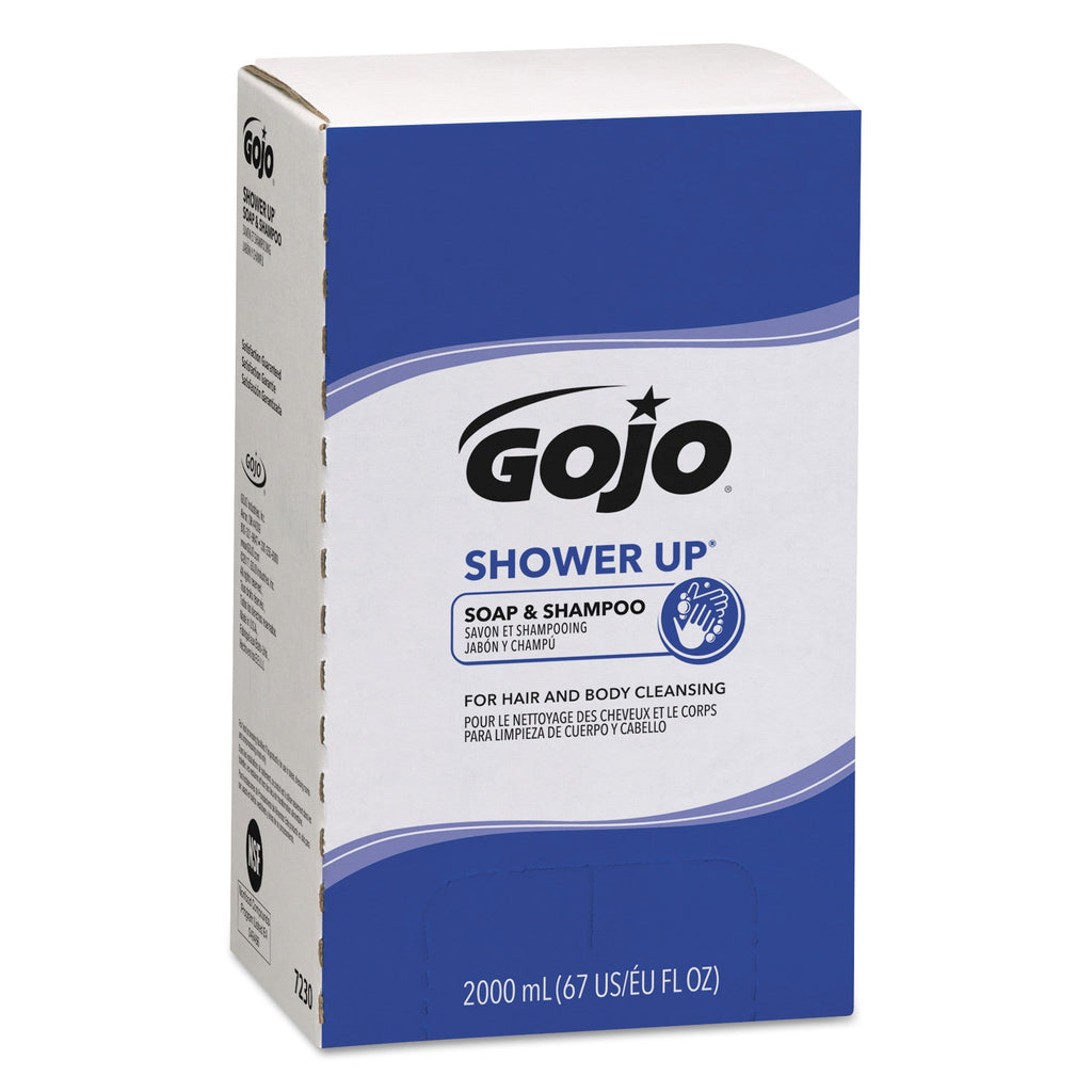 GOJO SHOWER UP Soap and Shampoo, Pleasant Scent, 2,000 mL Refill, 4/Carton
