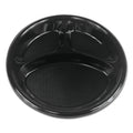 Boardwalk Hi-Impact Plastic Dinnerware, Plate, 3-Compartment, 10" dia, Black, 500/Carton