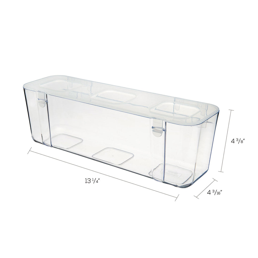 deflecto Stackable Caddy Organizer, Large, Plastic, 13.24 x 4 x 4.38, White